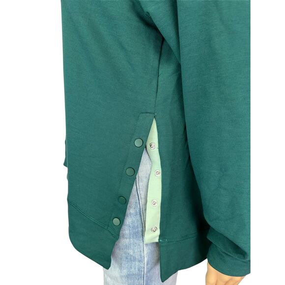 2/$30 Sincerely Jules Side Snap Sweatshirt Teal Pullover Long Sleeve Size L - Picture 8 of 13